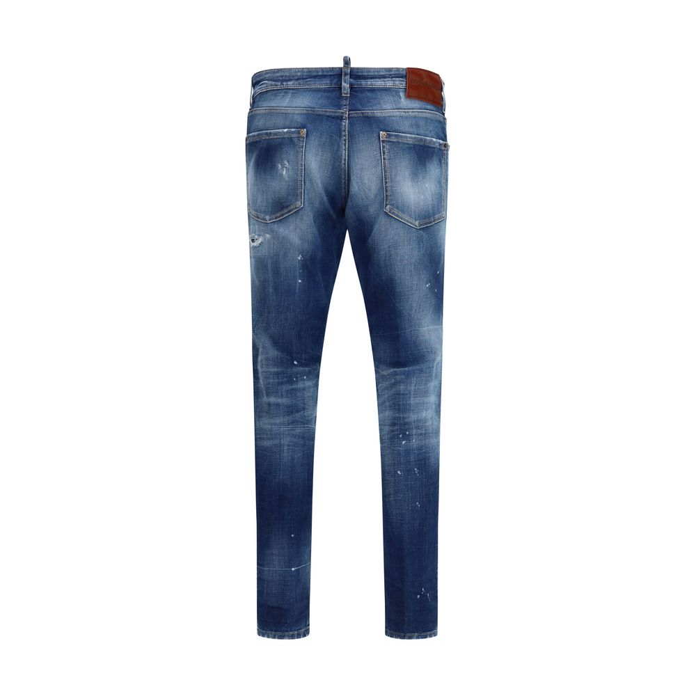 Dsquared² Teddy Blue Cotton Slim Fit Jeans