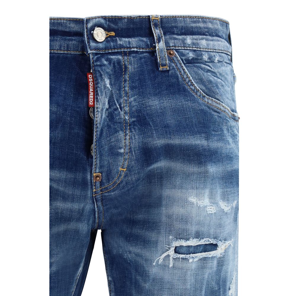 Dsquared² Teddy Blue Cotton Slim Fit Jeans