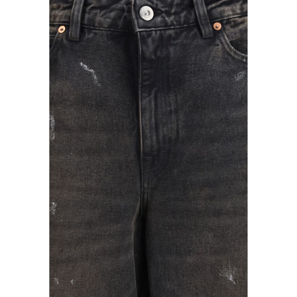 Our Legacy Black Cotton Relaxed Fit Jeans - Full Cut Nebula Wash