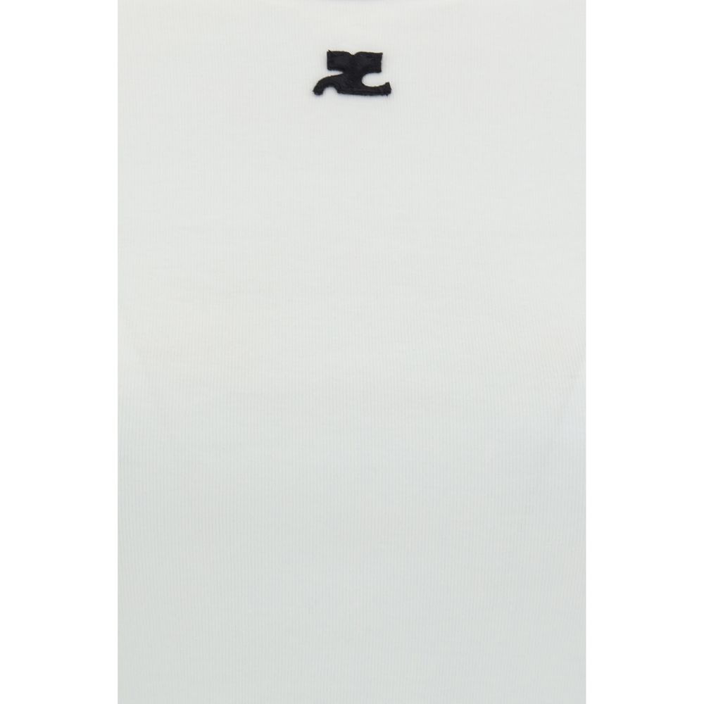 Courrèges White Cotton T-Shirt - Casual Chic Design