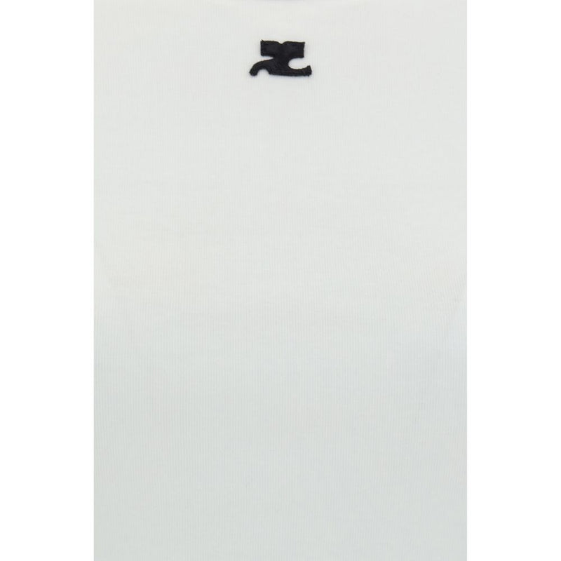 Courrèges White Cotton T-Shirt - Casual Chic Design