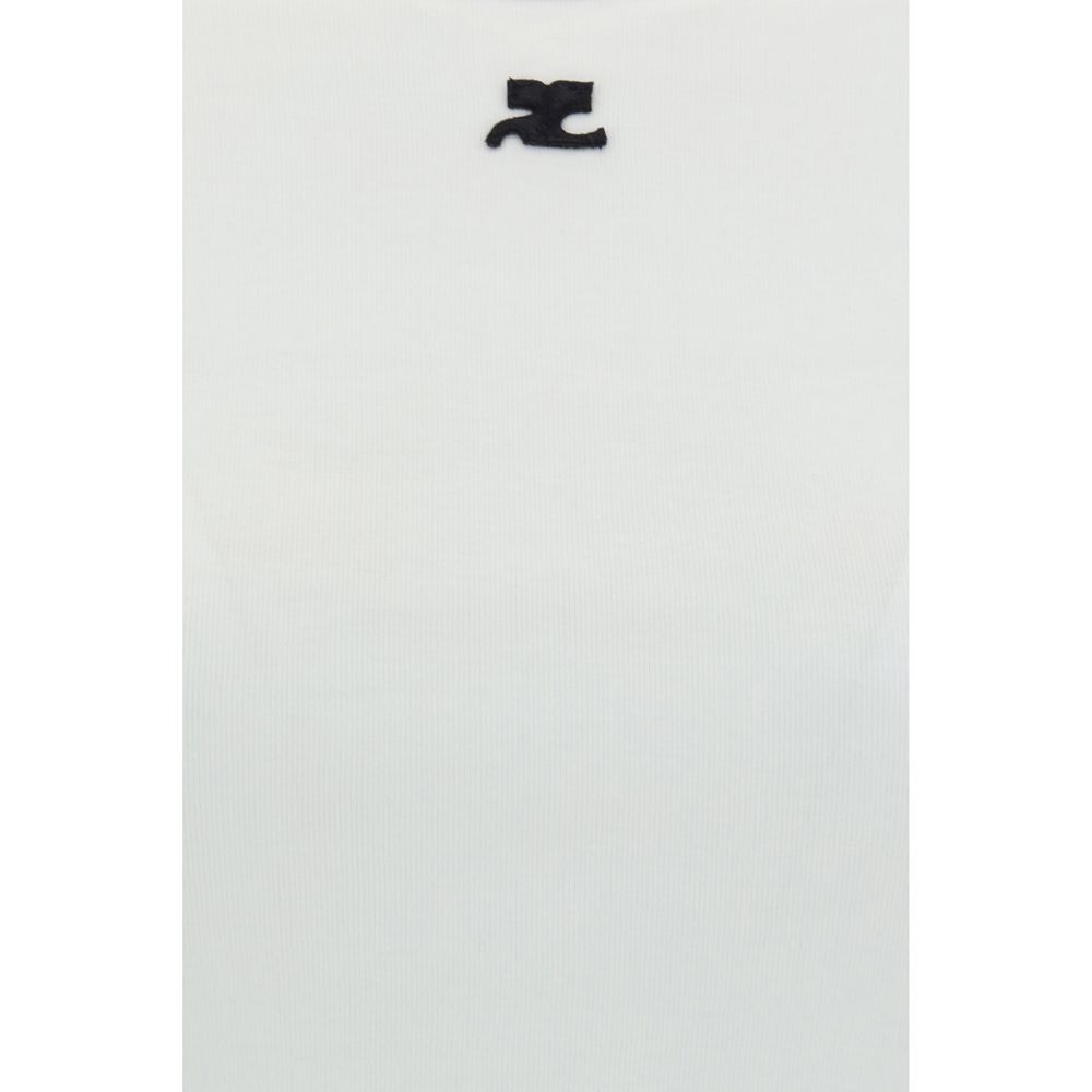 Courrèges White Cotton T-Shirt - Casual Chic Design