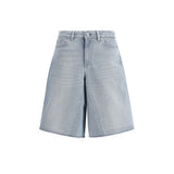 Our Legacy Blue Cotton Bermuda Shorts for Women