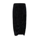 Valentino Black Viscose Long Skirt with Elegant Draping