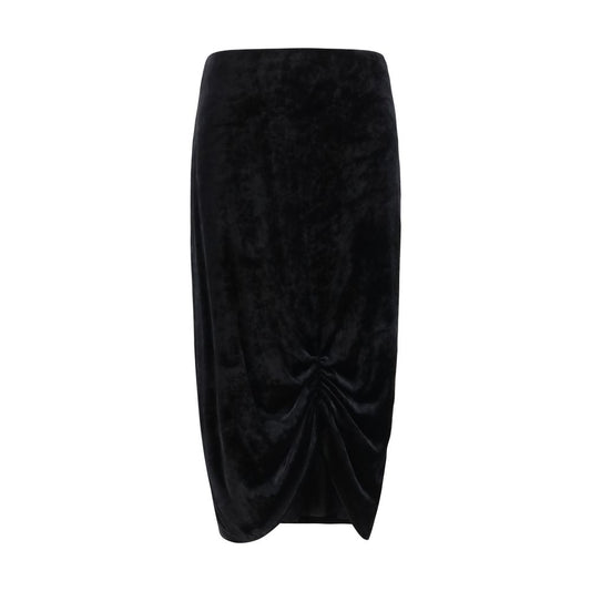 Valentino Black Viscose Long Skirt with Elegant Draping