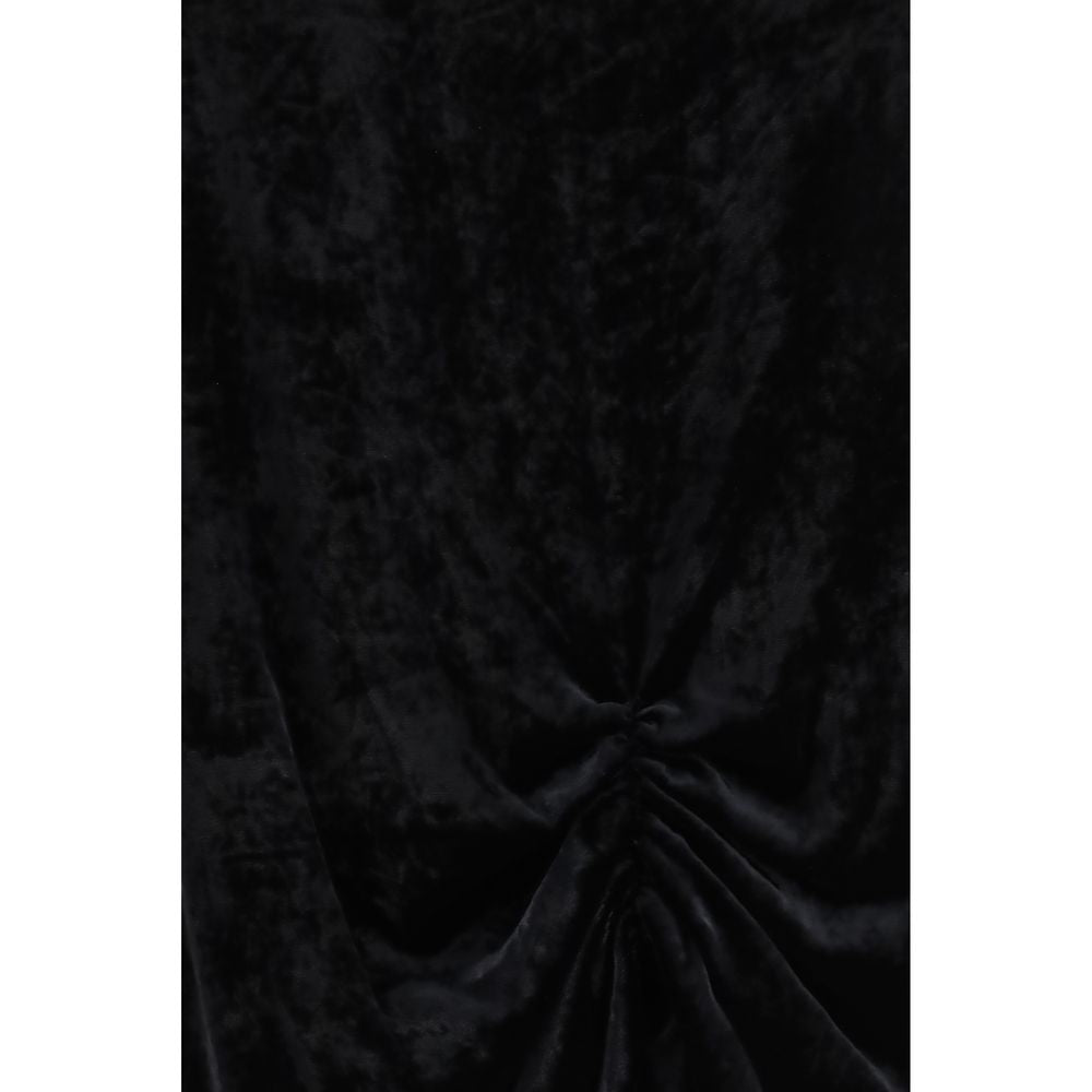 Valentino Black Viscose Long Skirt with Elegant Draping