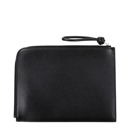 Jil Sander Zwarte Leren Clutch Tas