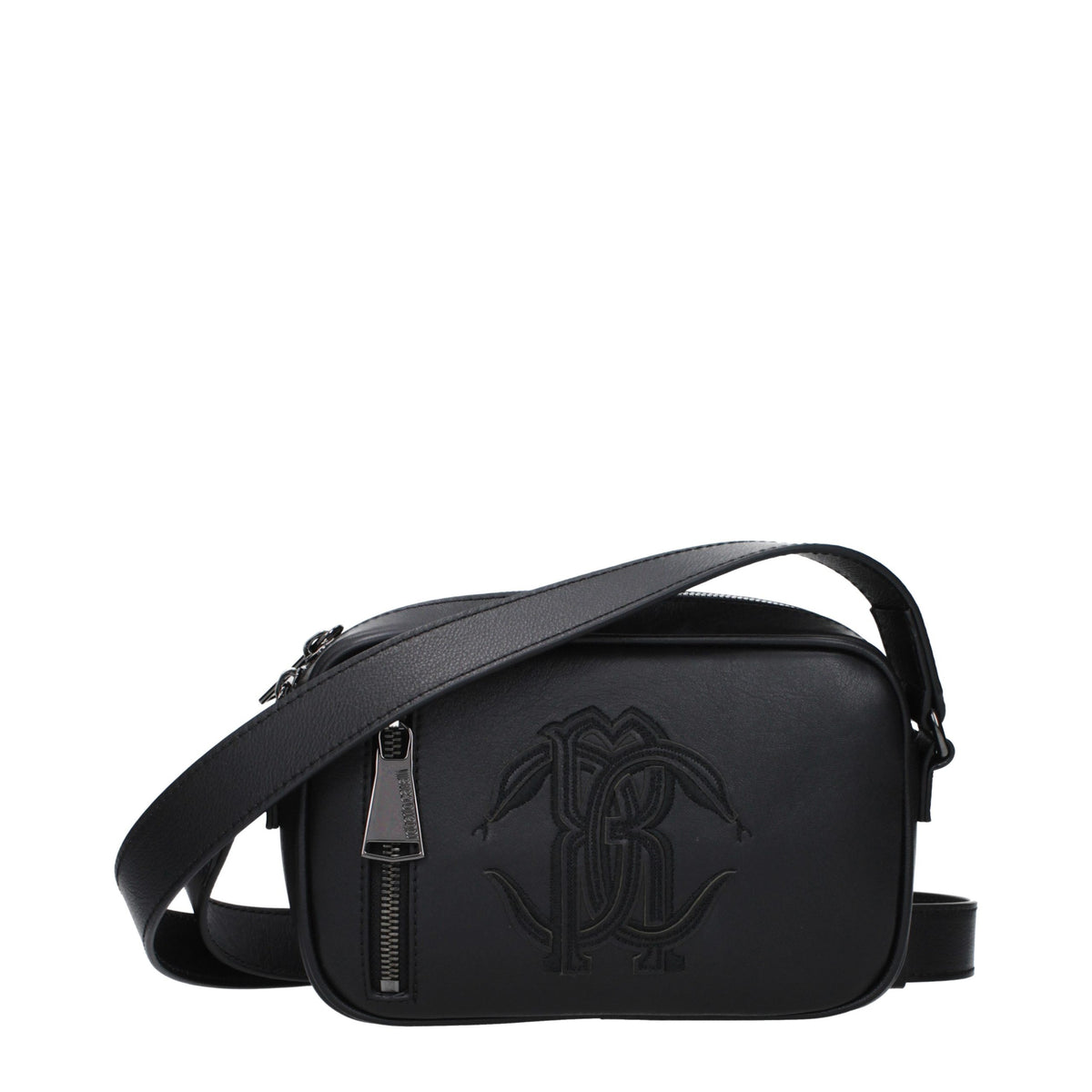 Sac bandoulière Roberto Cavalli en cuir noir
