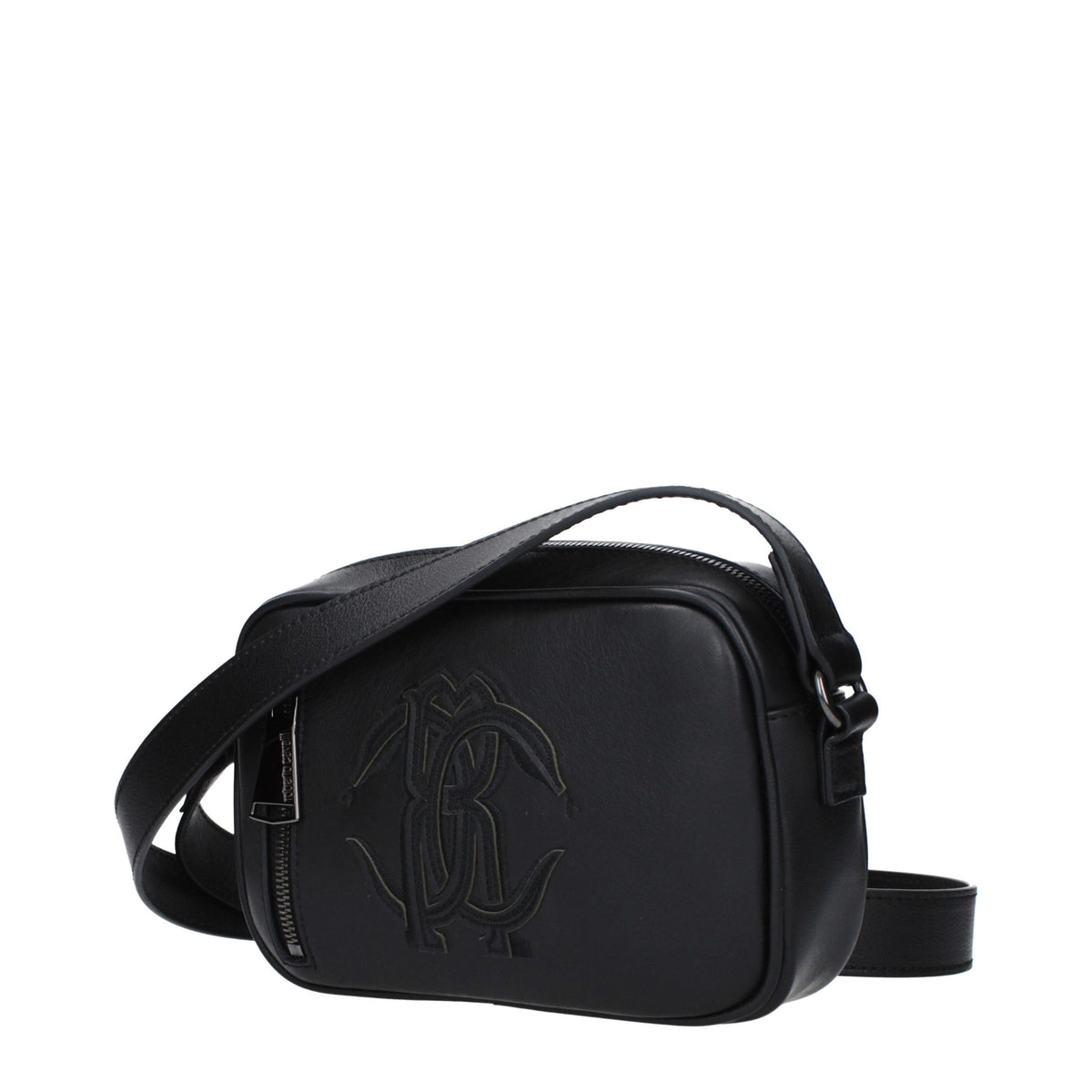 Sac bandoulière Roberto Cavalli en cuir noir