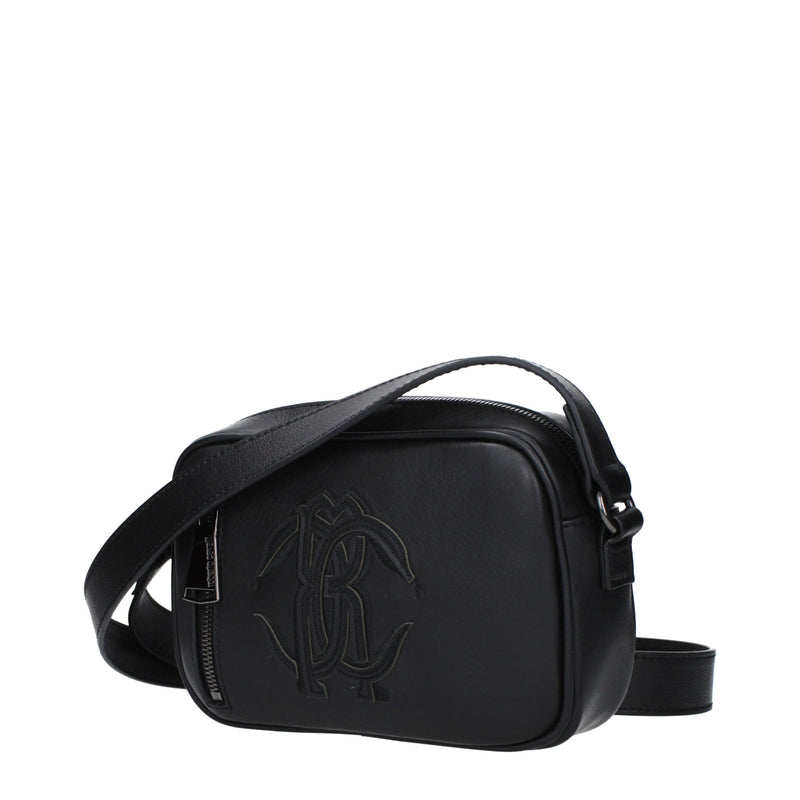 Sac bandoulière Roberto Cavalli en cuir noir