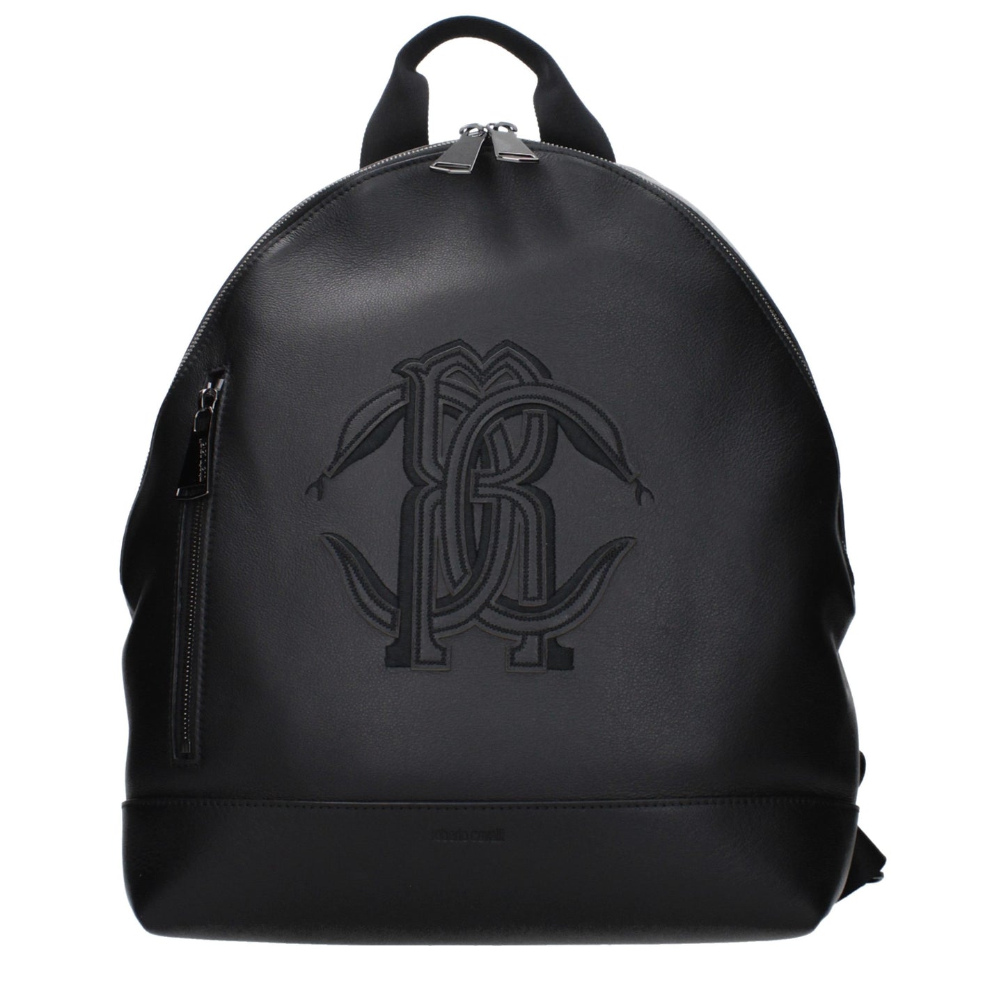 Sac à dos en cuir noir Roberto Cavalli
