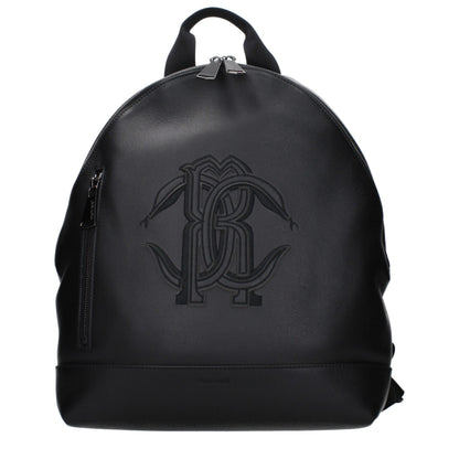 Sac à dos en cuir noir Roberto Cavalli