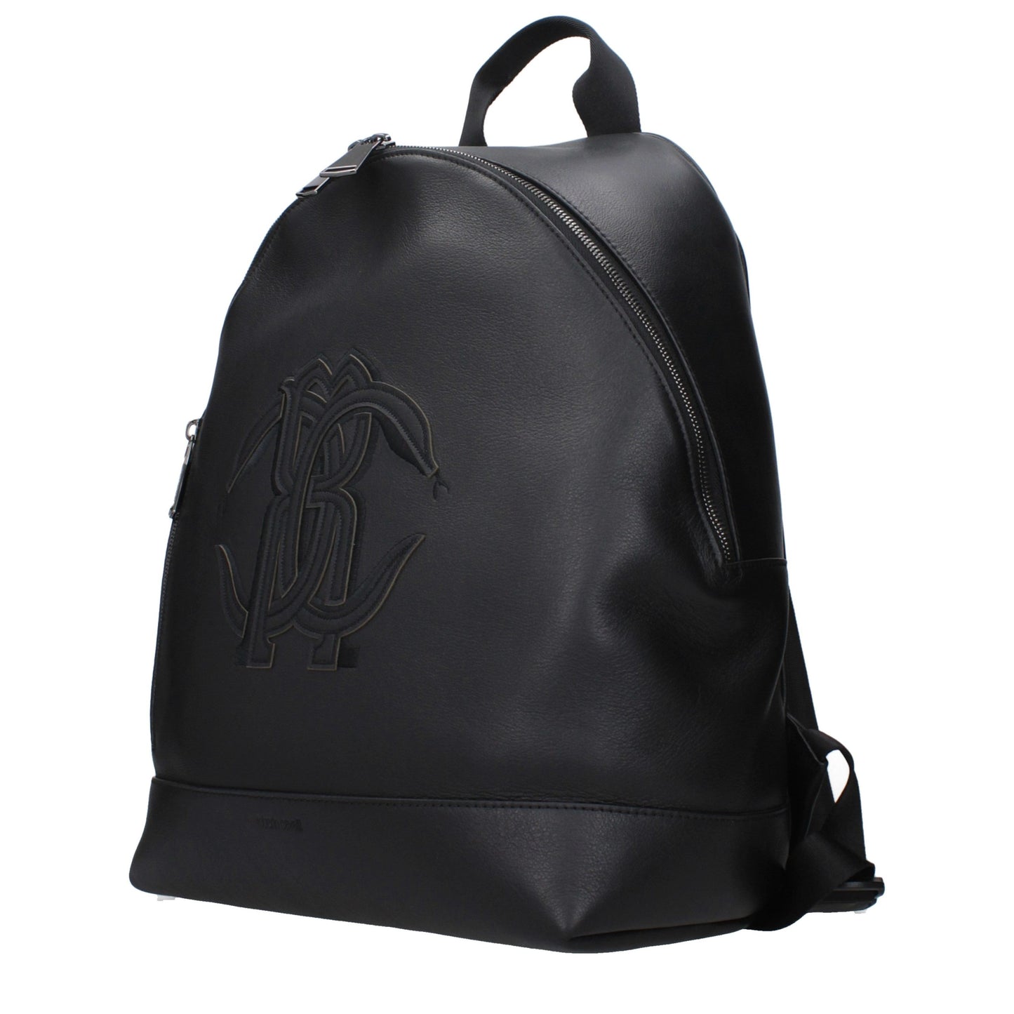 Sac à dos en cuir noir Roberto Cavalli