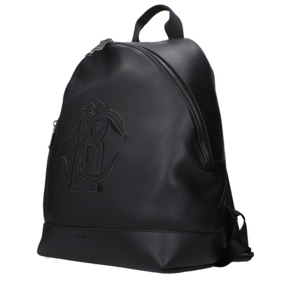 Sac à dos en cuir noir Roberto Cavalli