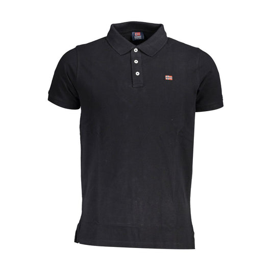 Noorwegen 1963 Zwart Katoenen Heren Poloshirt