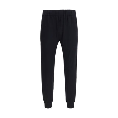 Pantalon décontracté en coton noir Prada