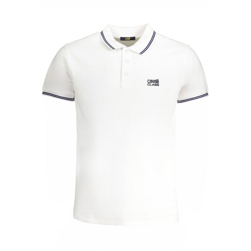Polo homme Cavalli Class Bianco en coton