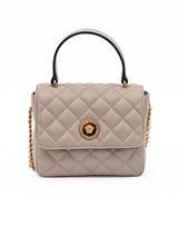 Versace Taupe Quilted Leather Handbag - Authentic Luxury