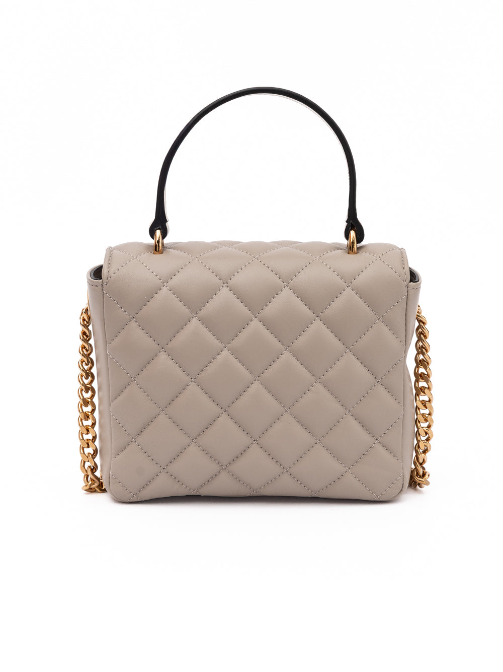 Versace Taupe Quilted Leather Handbag - Authentic Luxury
