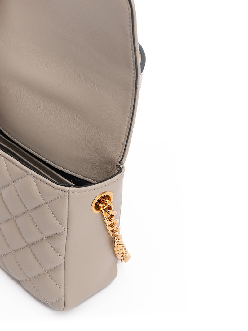 Versace Taupe Quilted Leather Handbag - Authentic Luxury