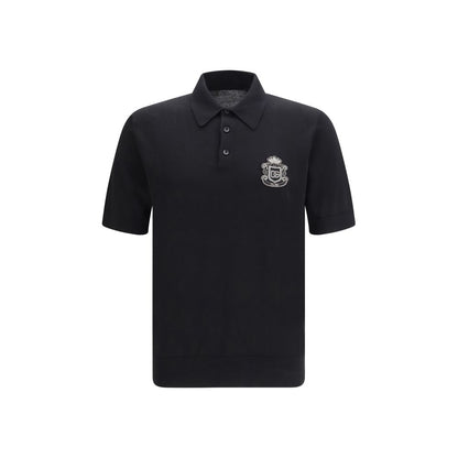 Polo en coton noir Dolce & Gabbana