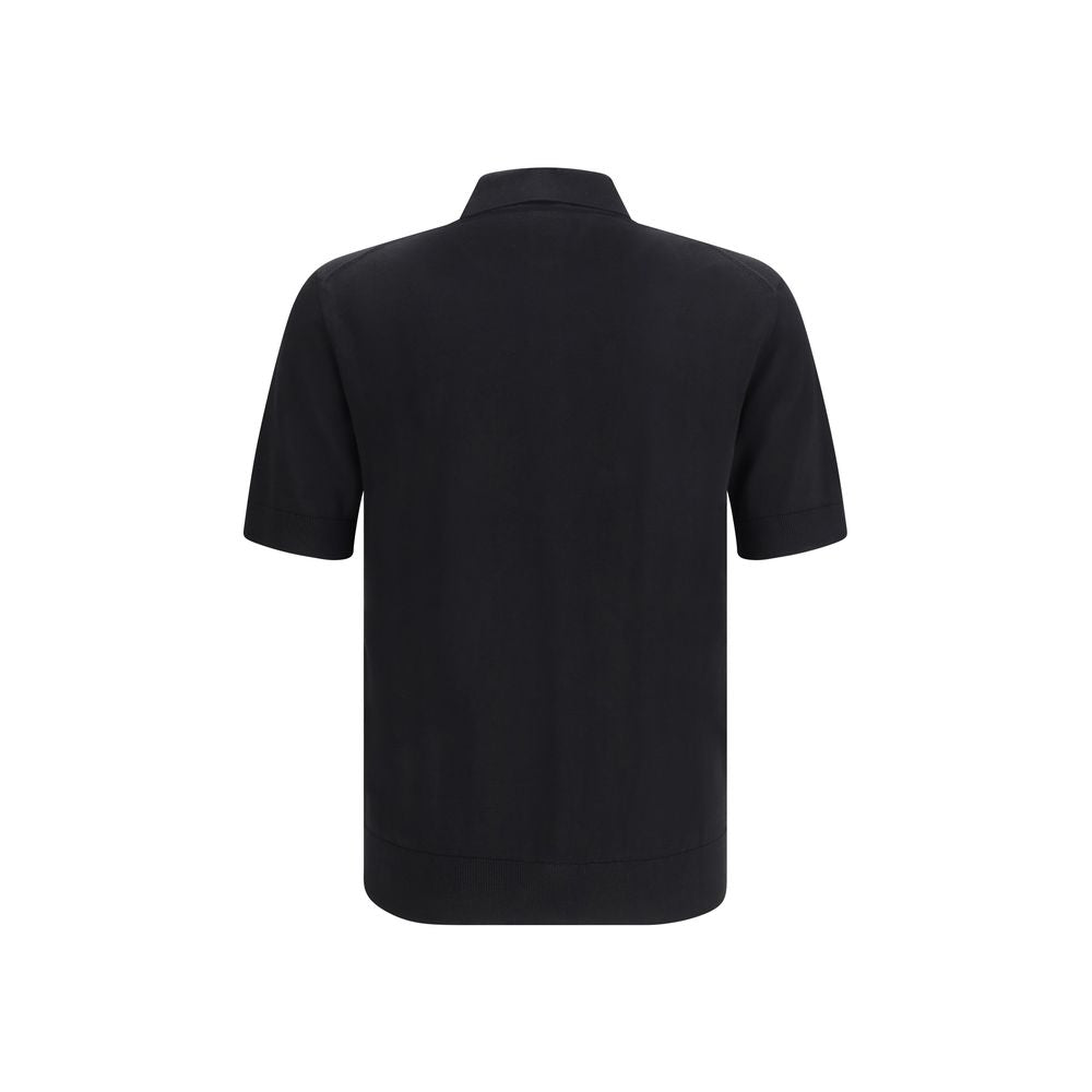 Polo en coton noir Dolce & Gabbana