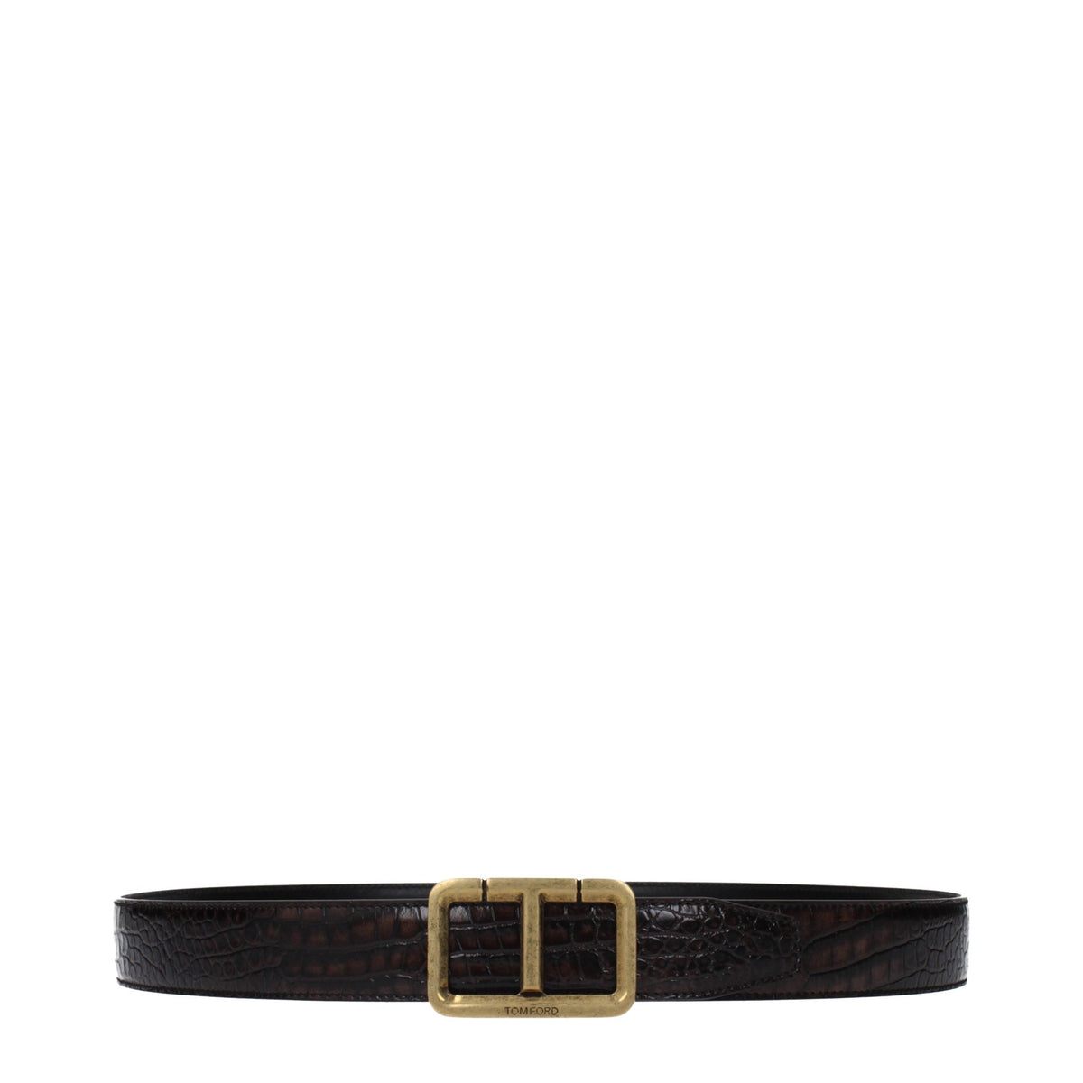 Ceinture Tom Ford en cuir marron coupe classique