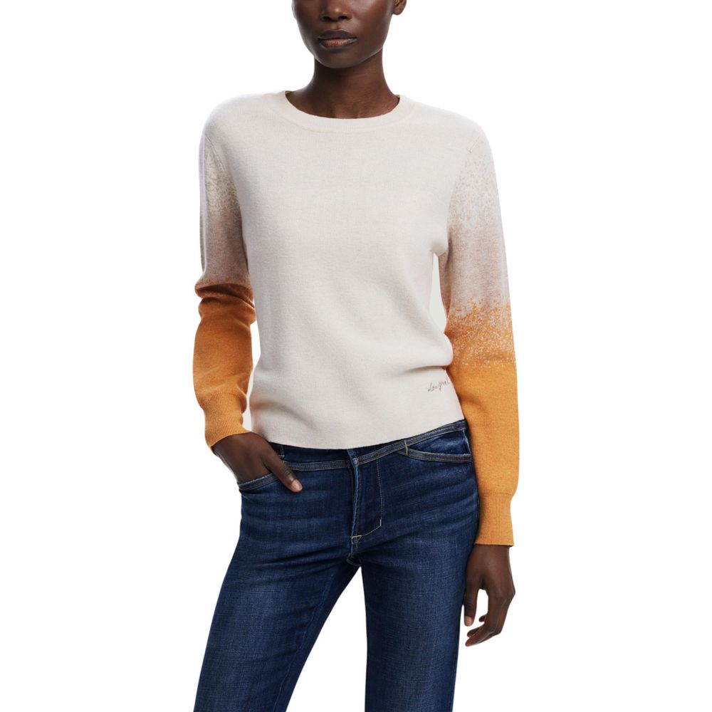 Desigual JERS_FAMA Beige Viscose Sweatshirt for Women