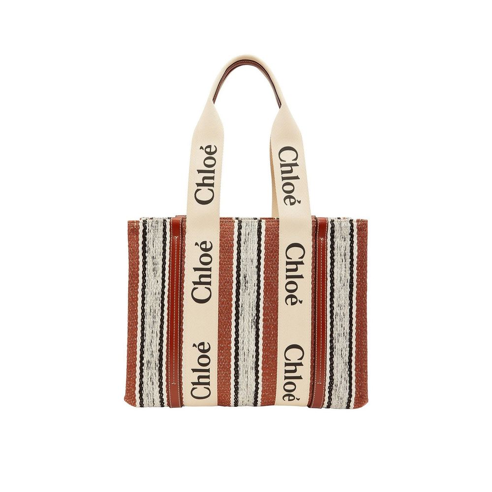 Chloé Brown Linen Tote Bag - Elegant and Versatile
