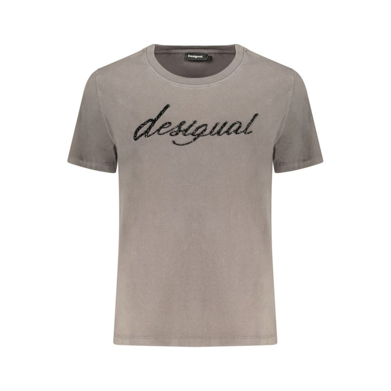 Desigual Varsovia Gray Cotton Women T-Shirt