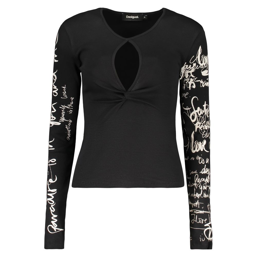 Desigual Nala Black Cotton Women Sweater
