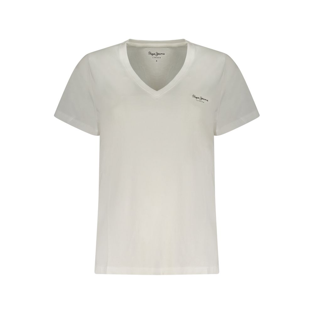 Pepe Jeans Bianco T-Shirt en Coton pour Femmes