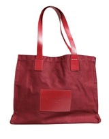 SIF JAKOBS Burgundy Cotton Canvas Shopping Tote for Women