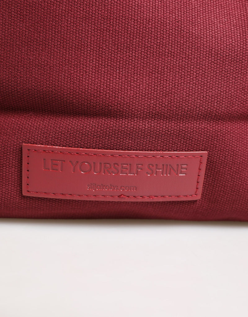 SIF JAKOBS Burgundy Cotton Canvas Shopping Tote for Women