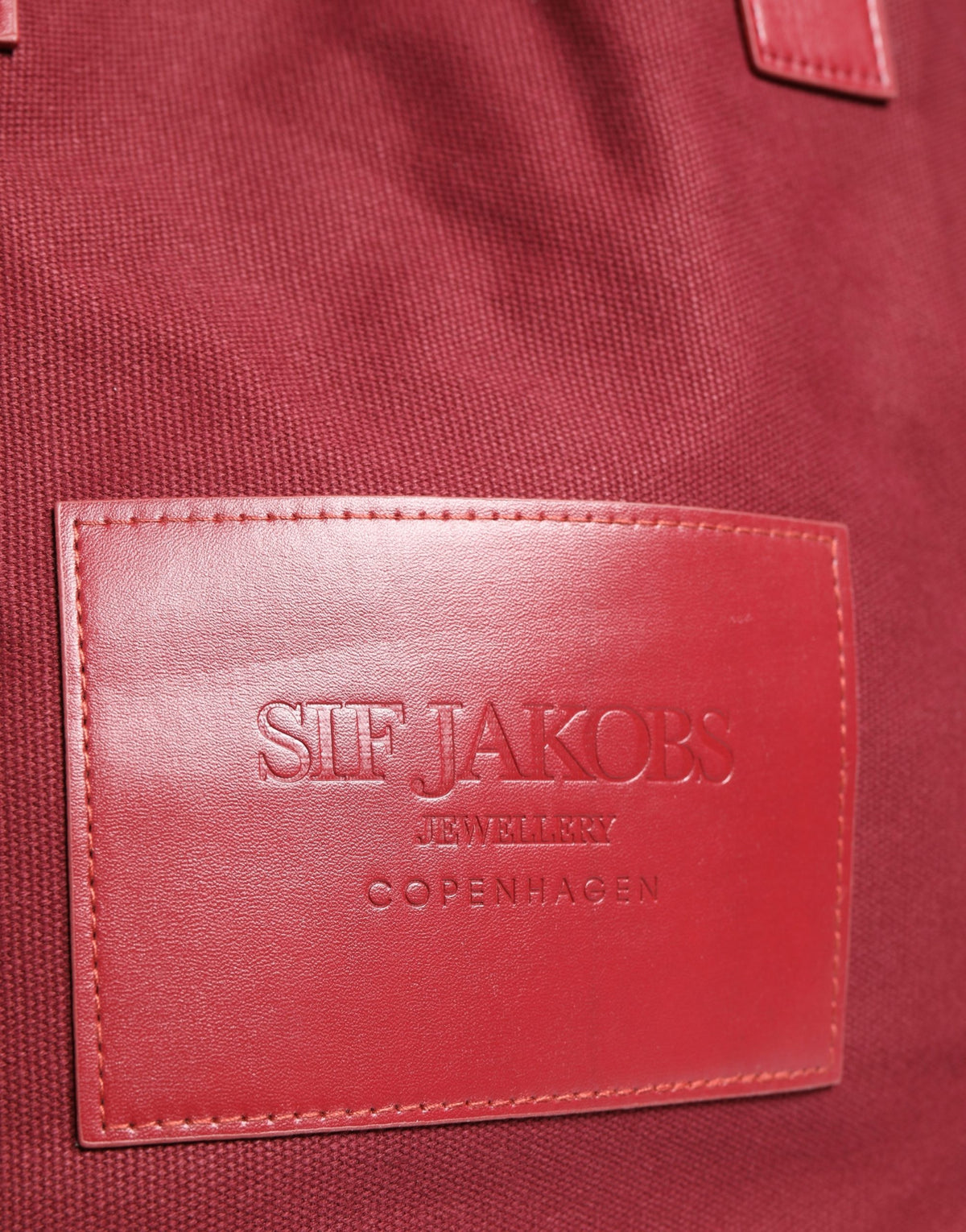 SIF JAKOBS Burgundy Cotton Canvas Shopping Tote for Women