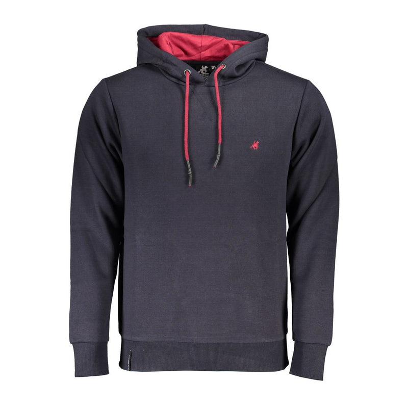 U.S. Grand Blue Cotton Men Hoodie - Stylish Comfort