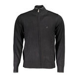 U.S. Grand Black Viscose Men Cardigan - Stylish Comfort