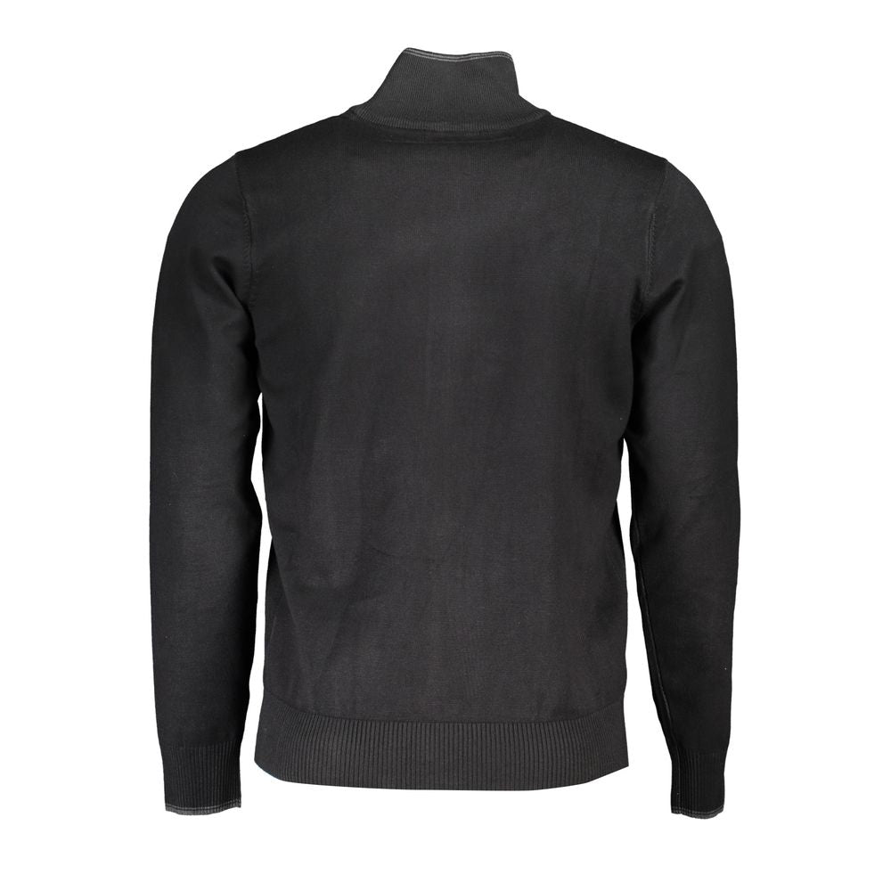 U.S. Grand Black Viscose Men Cardigan - Stylish Comfort