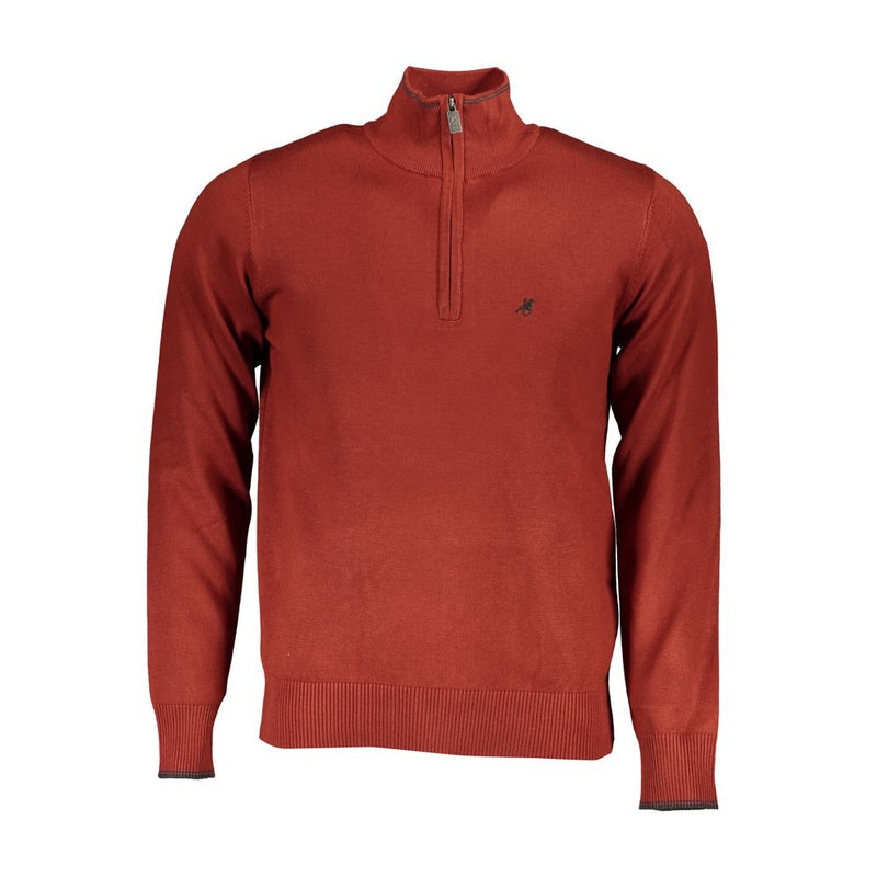 U.S. Grand Blue Viscose Mens Sweater - Stylish Half-Zip Design