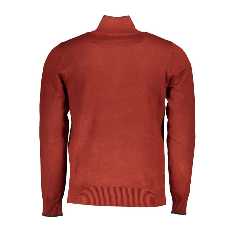 U.S. Grand Blue Viscose Mens Sweater - Stylish Half-Zip Design