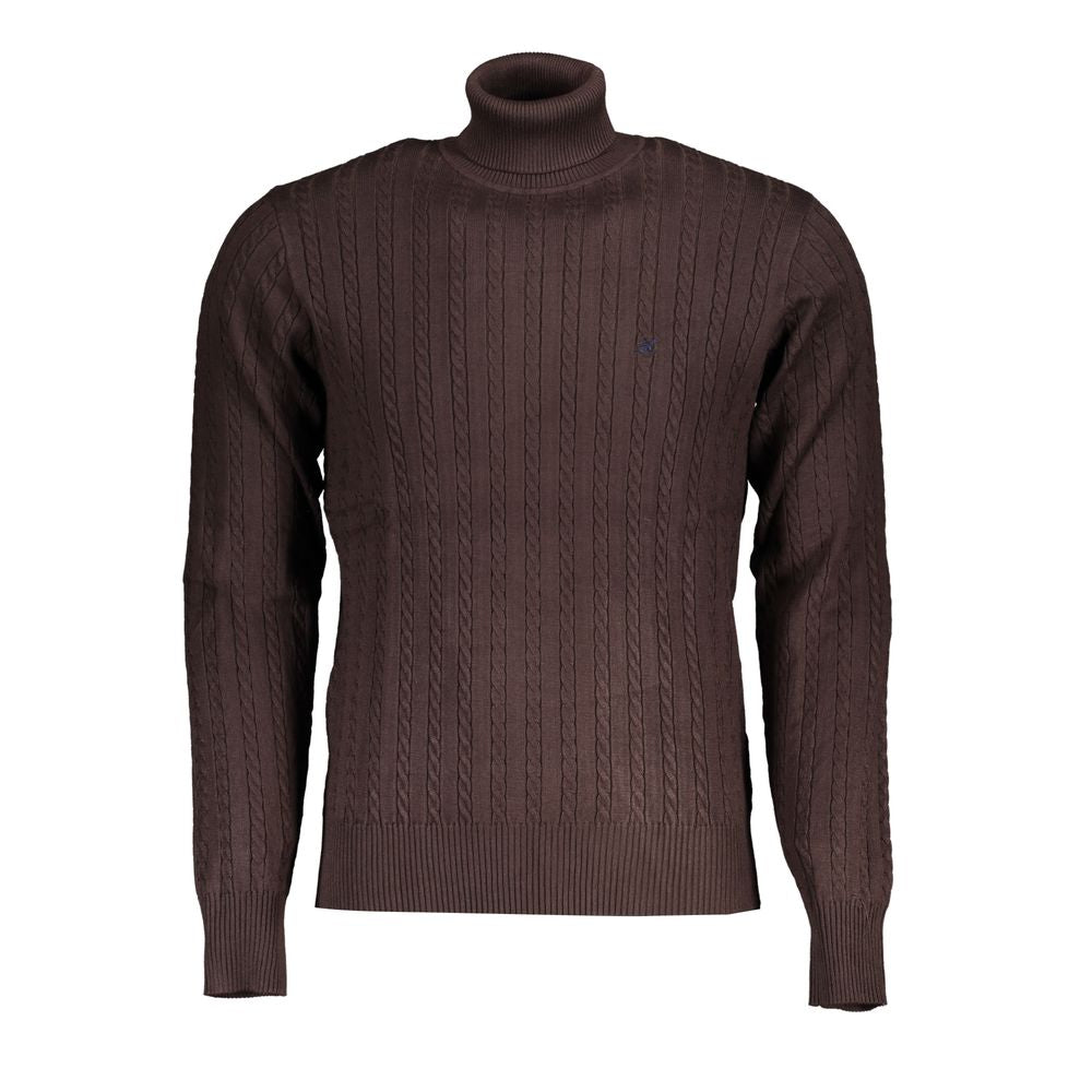 U.S. Grand Marrone Viscosa Homme Turtleneck Sweater