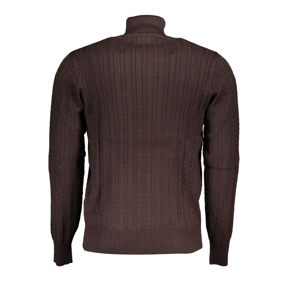 U.S. Grand Marrone Viscosa Homme Turtleneck Sweater