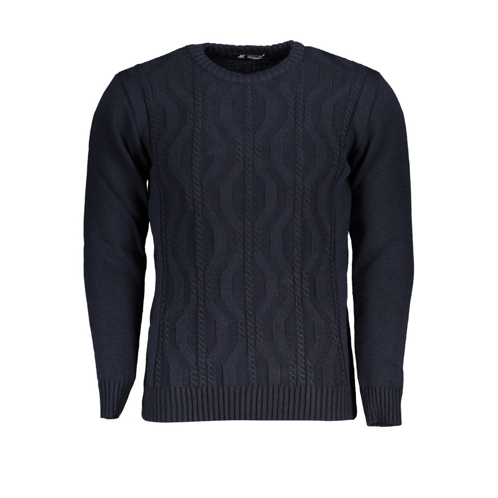U.S. Grand Blue Acrylic Men's Sweater - Stylish & Sophisticated