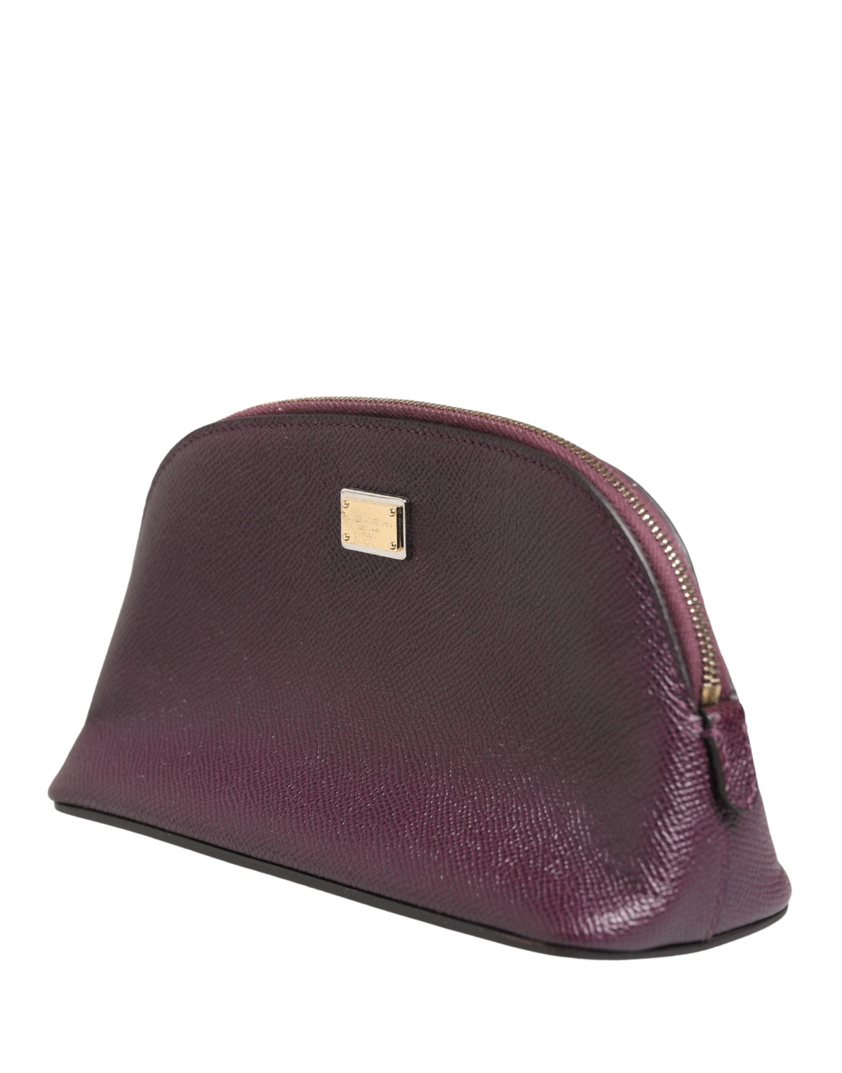 Dolce & Gabbana Dark Purple Leather DG Logo Zip Around Wallet