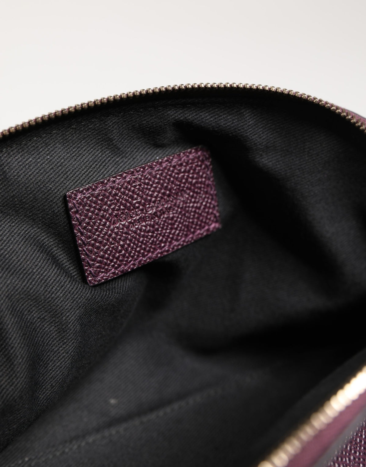 Dolce & Gabbana Dark Purple Leather DG Logo Zip Around Wallet