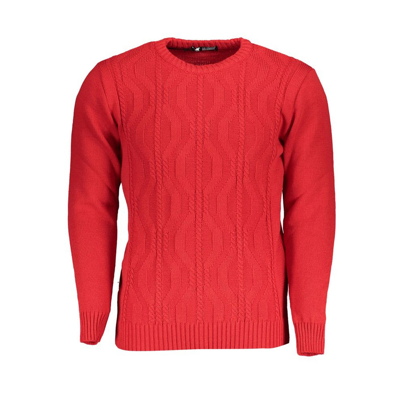 U.S. Grand Red Acrylic Men Sweater - Stylish & Sophisticated