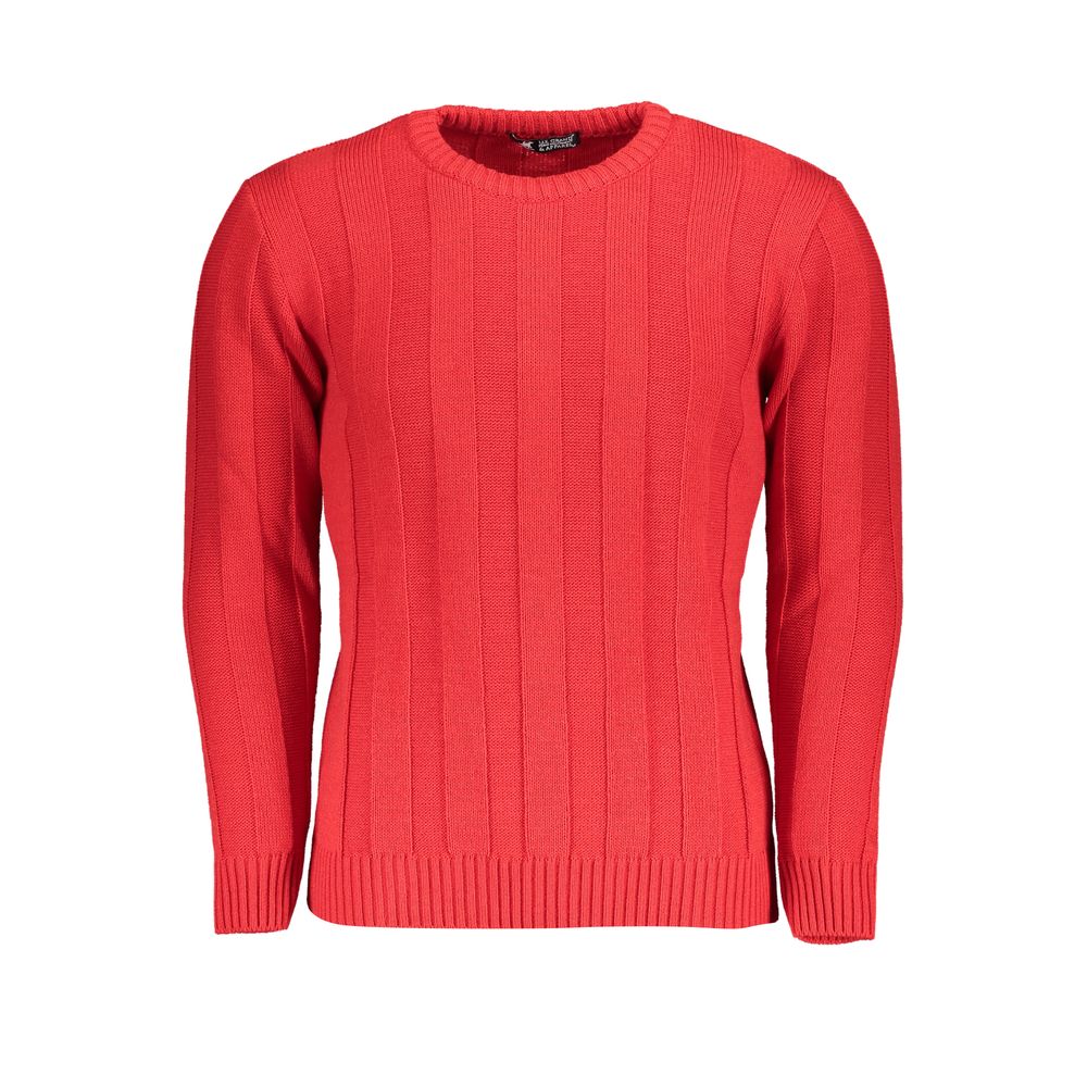 U.S. Grand Red Acrylic Men's Sweater - Stylish & Comfortable