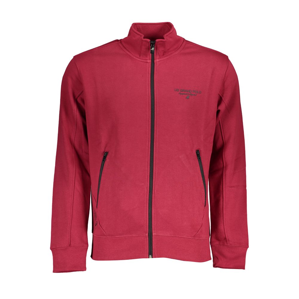 U.S. Grand Red Cotton Men Sweatshirt - Stylish Comfort