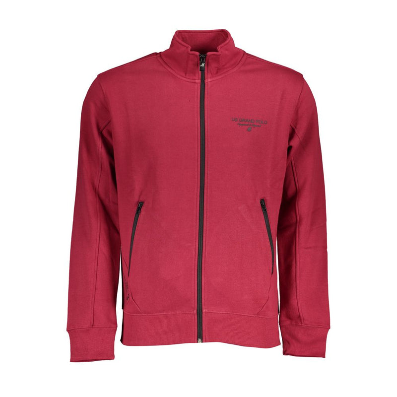 U.S. Grand Red Cotton Men Sweatshirt - Stylish Comfort