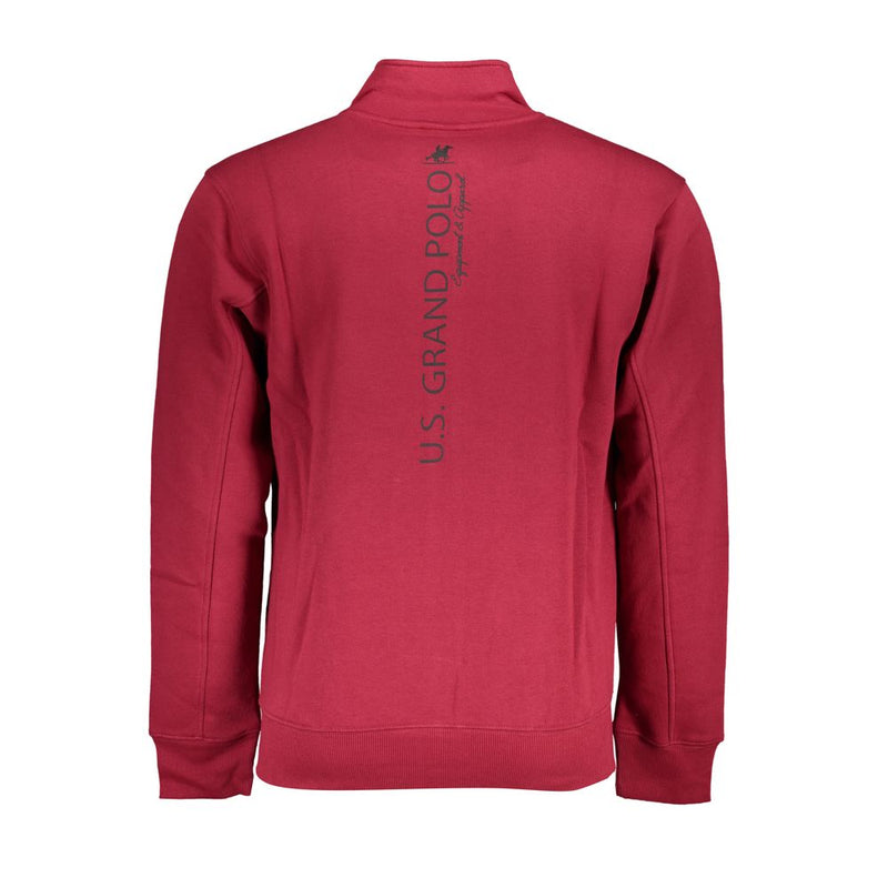U.S. Grand Red Cotton Men Sweatshirt - Stylish Comfort